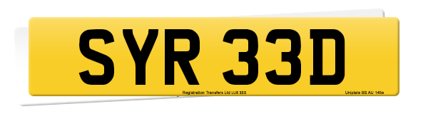 Registration number SYR 33D